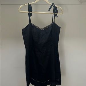 Reformation black linen dress